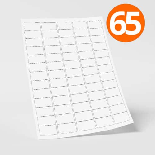 LL65 Plain A4 Labels 65 Labels Per Sheet 38.1 x 21.2mm 500 Sheets