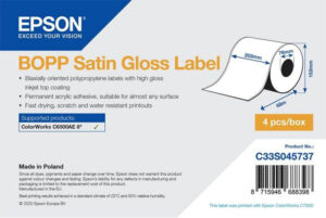 Epson label roll BOPP Satin Gloss Continuous 203mm x 68m for CW-C6500 Inkjet